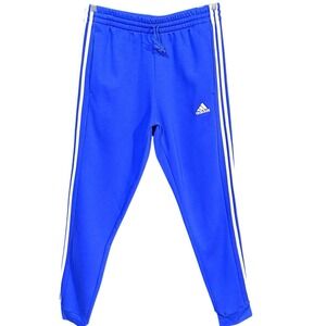 adidas Men's Fleece 3-Stripes Sweatpants Size XL Tall (35x35") Blue Tapered Leg